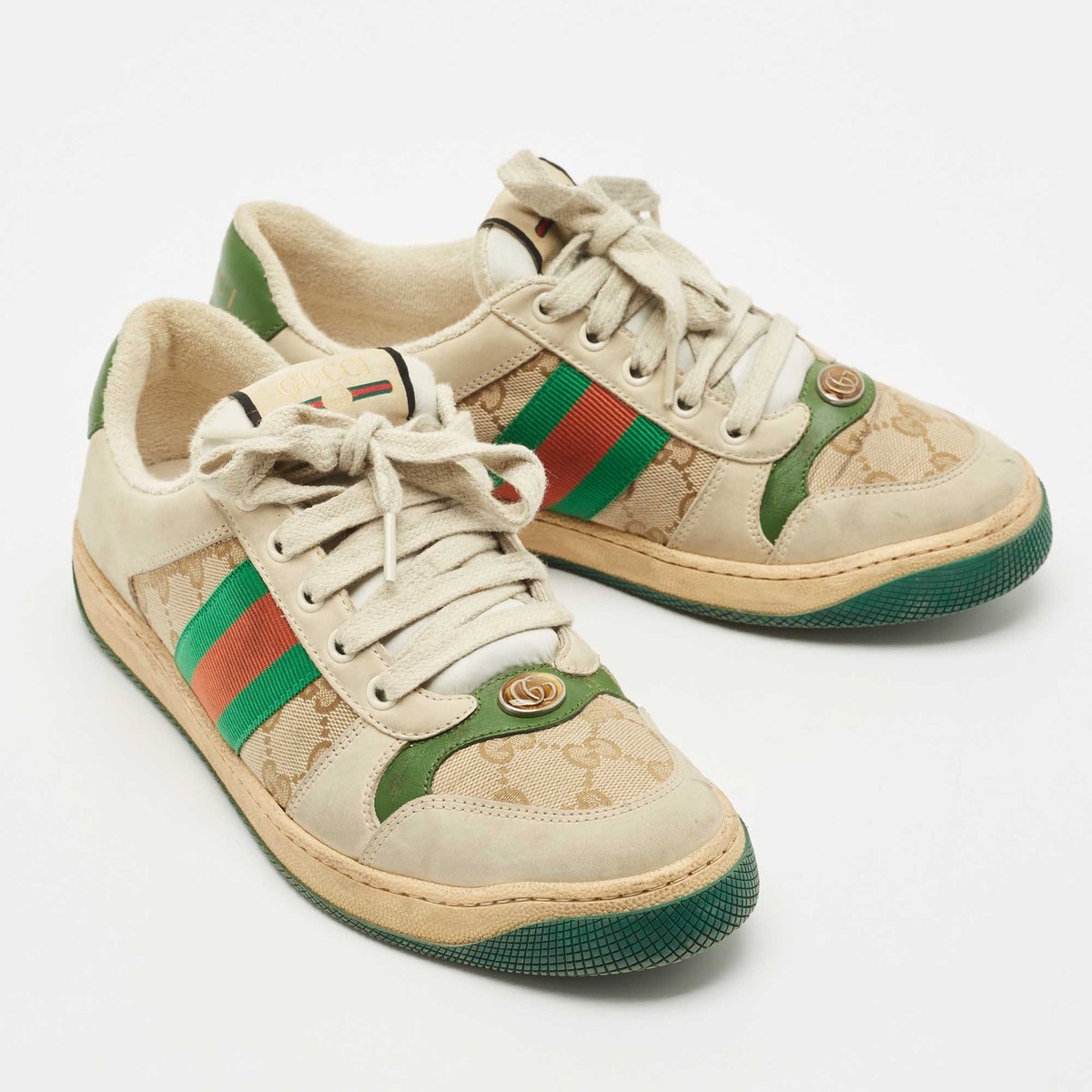 【新品】GUCCI ハイソックス Sサイズ ベージュベース 新品】GUCCI ハイソックス Sサイズ ベージュベース