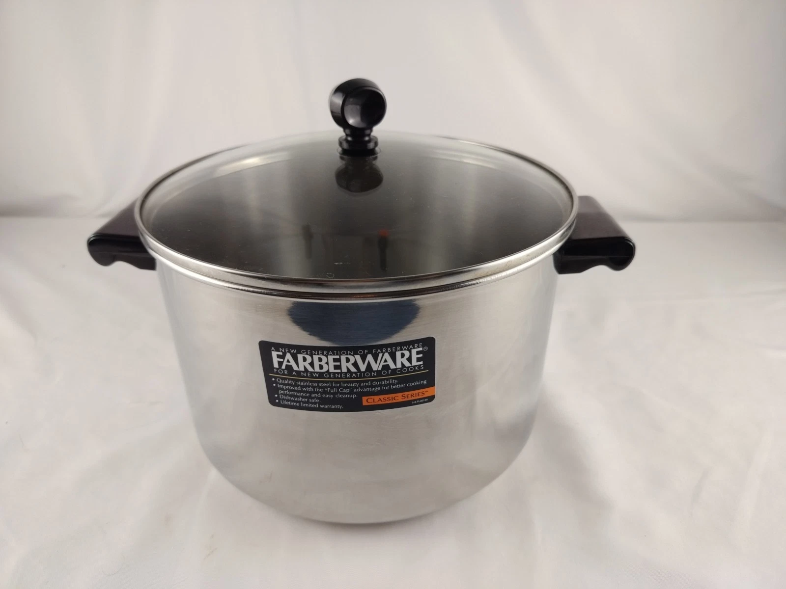 Farberware Classic Series Stainless Steel 5.5 Quart Stockpot with Glass Lid New