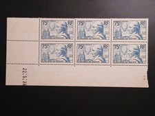 bloc 6 timbres coin daté France 1936 yt 313 de Rozier neuf XX cote 310 euros