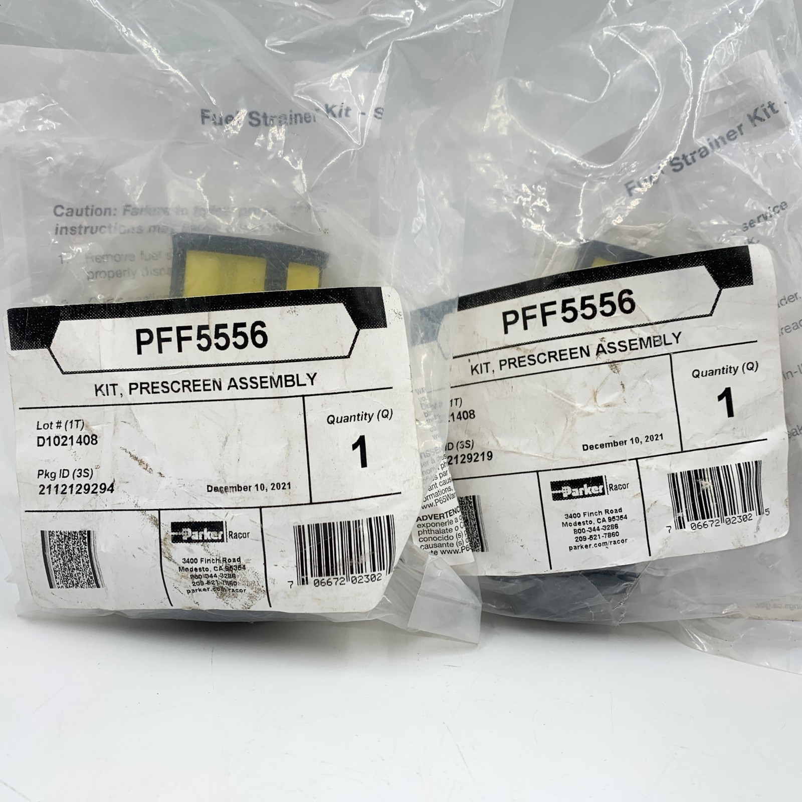 2 Pack Parker PFF5556 Prescreen Filter Assembly