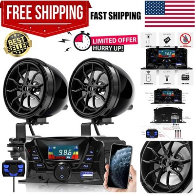 Motorcycle Speakers Bluetooth, Waterproof Speakers and Amplifier Audio Sound ...