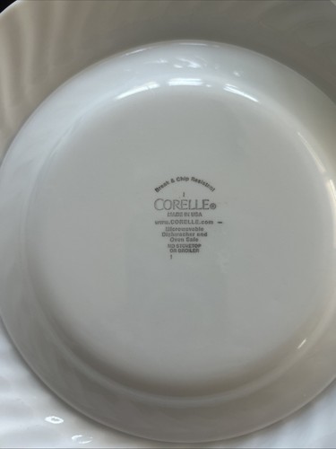 CORELLE by Corning WHITE SWIRL Dinner Luncheon Bread Plates & Bowls Set Of 26 - Picture 11 of 19