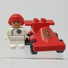 Vintage Lego Duplo Racer Red Race Car #1 w/Driver