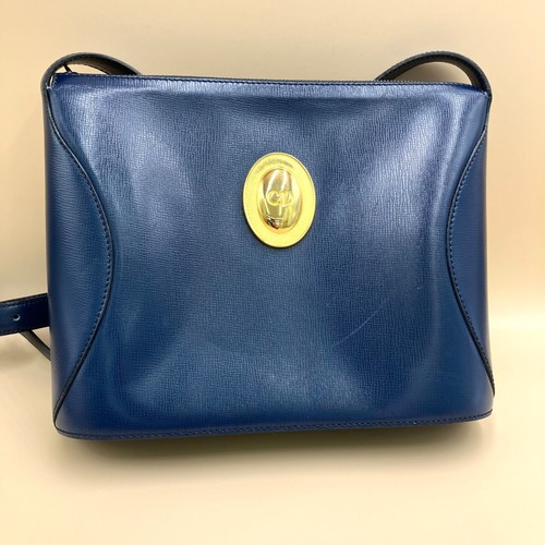 Authentic Vintage Christian Dior SG4611 Leather Shoulder Crossbody Bag Navy
