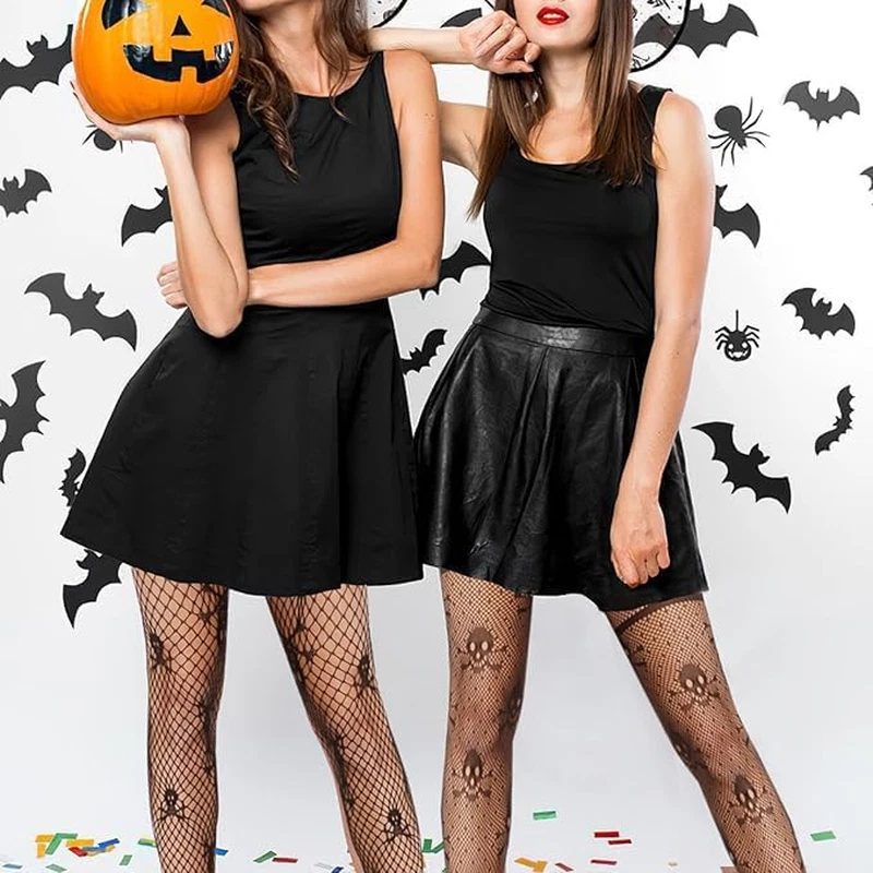 4 Paia Calze a Rete Nere Donna, Sexy Bodystocking Con Modello Calze per Reggical - Immagine 4 di 4