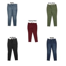 Nine West Women's Stretch Denim Mid-Rise Elastic Waist Heidi Pull On Pants