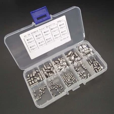 200pcs Stainless Steel Allen Head Socket Hex Set Grub Screw Cup Point Assortment