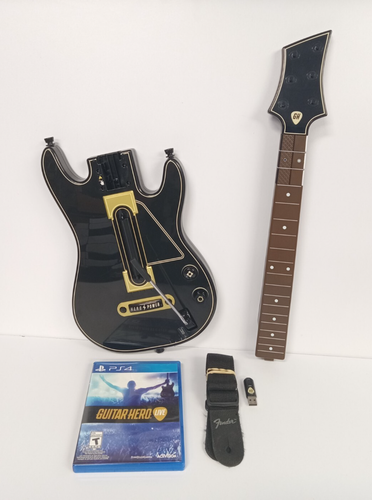 Guitar Hero Live (Playstation 4) Gitarre, Spiel, Gurt & Dongle - getestet, funktioniert!
