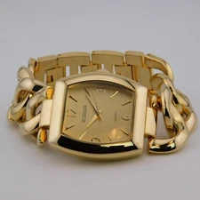 R.J. GRAZIANO RJG120 Gold Tone Quartz Analog Women's Watch Sz.7 1/2" New Battery