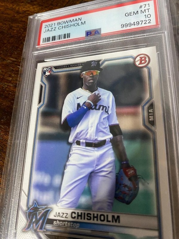 JAZZ CHISHOLM Rookie PSA 10 MARLINS #71/ Bowman 2021