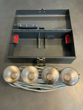VINTAGE CAMERA LIGHT BAR 4 BULBS w/Metal Case Trimlite Movie Film