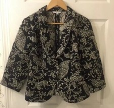 Cabi Black Floral Blazer/jacket. Size 6. style 312