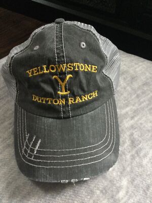 YELLOWSTONE Dutton Ranch Hat Cap Black Gray Washed