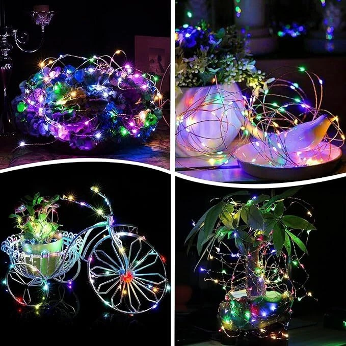 Copper Wire Solar Fairy Lights 8 Modes Waterproof for Christmas Party Decor,39ft - Image 4 of 4