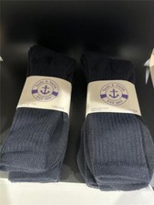 Men's Yacht Smith 6 Pair Cotton Crew Socks Black Size 13-16 NWT