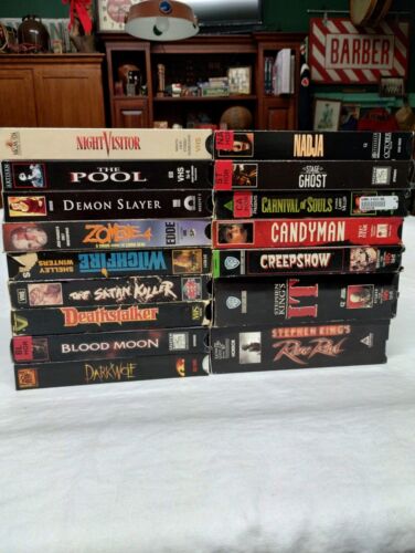 Estate Lot of 16  Horror VHS Tapes Cult  Untested Cult Sci-fi Collection - Afbeelding 1 van 7