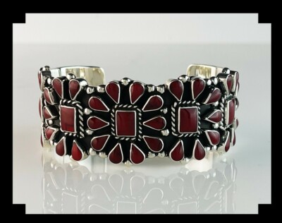 Sterling and Red Jasper Bracelet Taxco Mexico 
