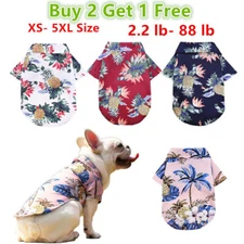 Pet Dog Hawaiian T Shirts Cat Dog Summer Beach T-Shirt Vest for French Bulldog