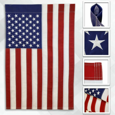 Embroidered American Flag 28.in x 40.in USA Flag Stitched USA Flag 28''x40''