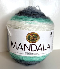 Lion Brand New MANDALA Yarn Genie 525-217 One 5.3 oz. Skein Acrylic Ombre Gray