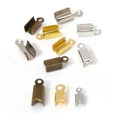 End Caps Clasps Leather Cord Crimp Bead Connectors DIY Jewelry Findings 200Pcs
