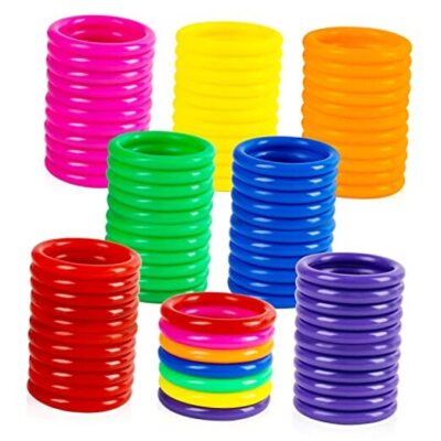 Plastic Rings for Ring Toss - 70PCS Mini Ring Toss Game 2.1 Inch Mix color