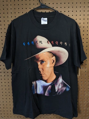90s Garth Brooks T-Shirt L Single Stitch Face Portra 1990s vintage concert t-shirt, vintage, single stitch, B+ condition