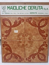 20x20 Hand Decorated Deruta Tiles 60s/70s For Decoration