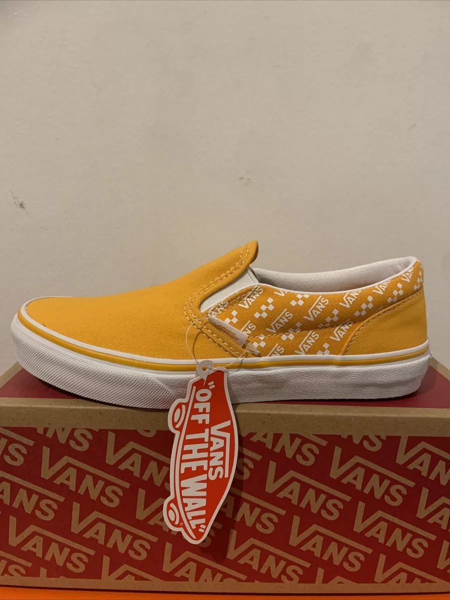 Kids yellow slip on best sale vans