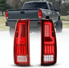 For 1999-2006 Chevy Silverado 1500 99-02 GMC Sierra Red LED Tail Lights Lamps