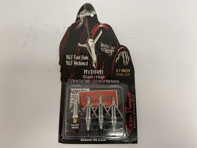 Points Arrowheads 4 Blade Grim Reaper Broadhead Pro Series Carni Four 100 Gr 1 X 1 Cut Sporting Goods