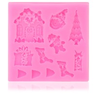 "Silikonform \"Weihnachten\" Eckig FüR Marzipan Und Fondant - Tortendeko"