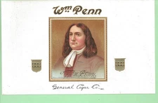 Wm Penn General Cigar Company Lightly Embossed Inner Label PRICE REDUCED!