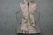 Cabelas Vest Womens Small Pink Camo Fleece Full Zip Sleeveless Outdoors Hunting