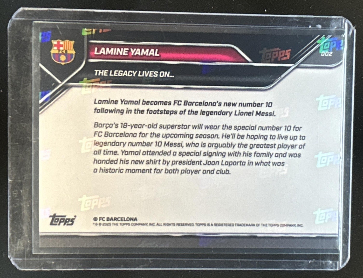 2025-26 Topps Now FC Barcelona Lamine Yamal 2025 #002 view 2