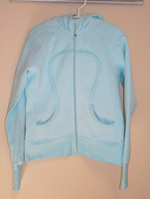 LULULEMON Scuba Aqua Cotton Hoodie Sweatshirt Hooded Full Zip - 8