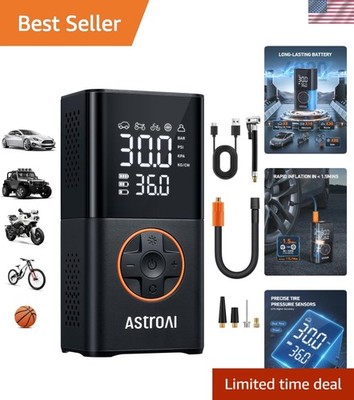 Tire Inflator Portable Air Compressor Cordless Mini Bike Pump- 150 PSI for Auto