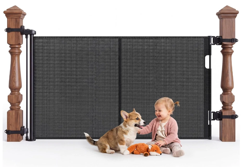 Upgraded Retractable Baby Gates for Stairs & Banister, Mesh Dog Gate Indoor
Opens in a new window or