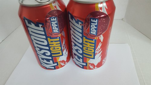 KEYSTONE LIGHT *APPLE* (2) TWO 12 OZ CANS BOTTOM OPEN EMPTY..