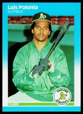 1987 Fleer Update Luis Polonia #U-99 Rookie Card Oakland Athletics. rookie card picture