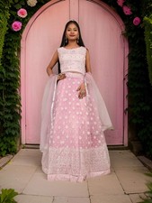 Embellished Flared Lehenga Choli Set with Dupatta by Shreekama