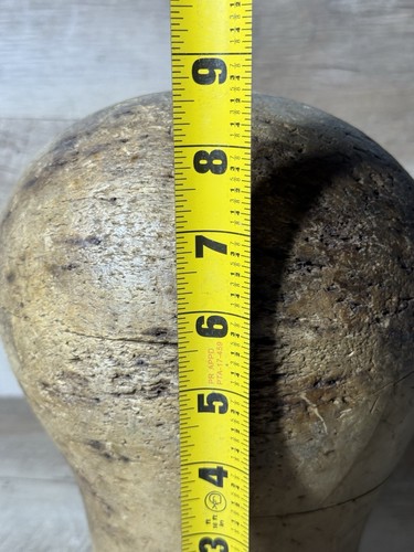 Antique European Wooden Hat Makers Form Head Millinery Size 52 - Picture 9 of 10