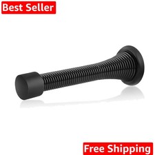 12 Pack Black Spring Door Stops,3-1/8" Heavy Duty - Flexible Door Stopper wit...