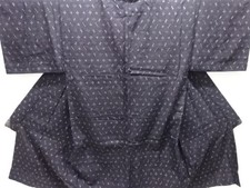 7707158: JAPANESE KIMONO / ANTIQUE RYUSO / TSUMUGI / SILK / RYUKYU KASURI
