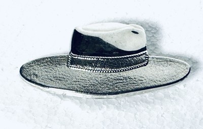 PARK LANE FASHION JEWELRY Silver Tone Cowboy ''FEDORA'' HAT PIN Brooch