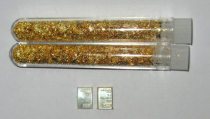 👍 2 X 1 GRAM 999 SILVER VALCAMBI SUISSE WITH 2 VIALS OF GOLD FLAKES!