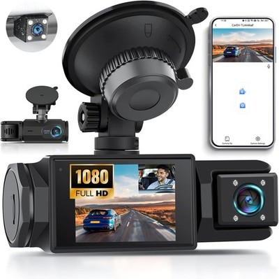 Hd 1080p Dual Lens Car DVR Dash Cam With G-sensor - Front/rear/inside Recording