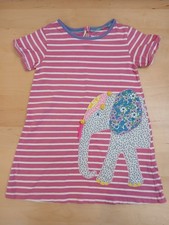 Mini Boden Dress Pink Stripes Elephant Size 4-5