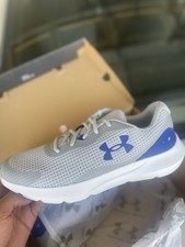 Under Armour Gray Blue Breathable Mesh Low Top Running Sneakers Rubber Outsole