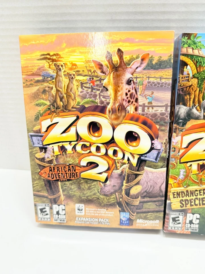 Zoo Tycoon 2: Endagered Species & African Adventure Expansions Lot of 2 New Seal - Image 3 of 4